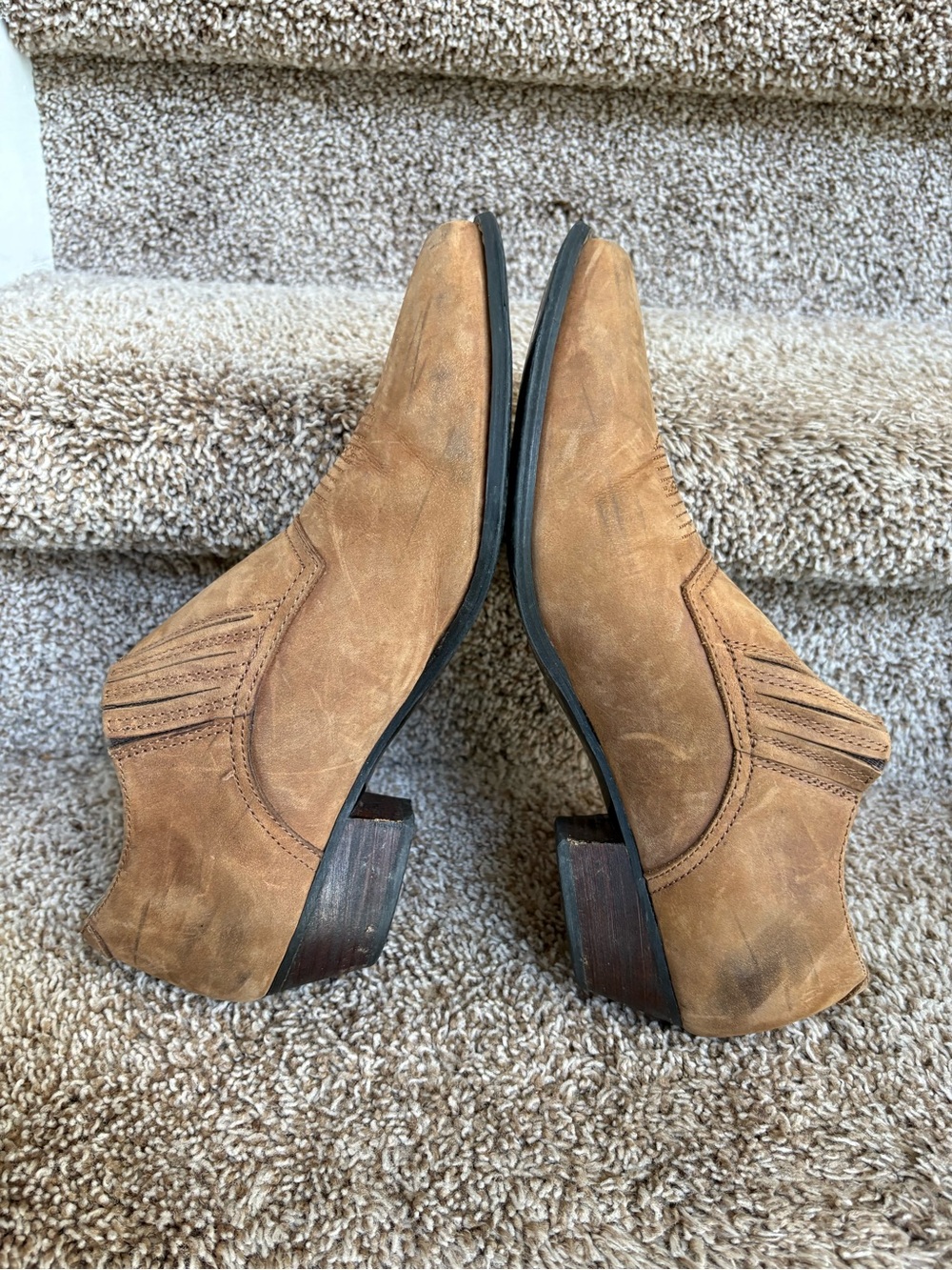 Durango Women’s Brown Leather Slip-On Western Ankle Boots - Picture 9 of 15